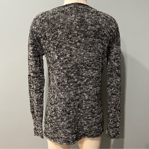 J Crew Black & White Marled Knot Crewneck Long Sleeve Sweater Size Small - Picture 4 of 7